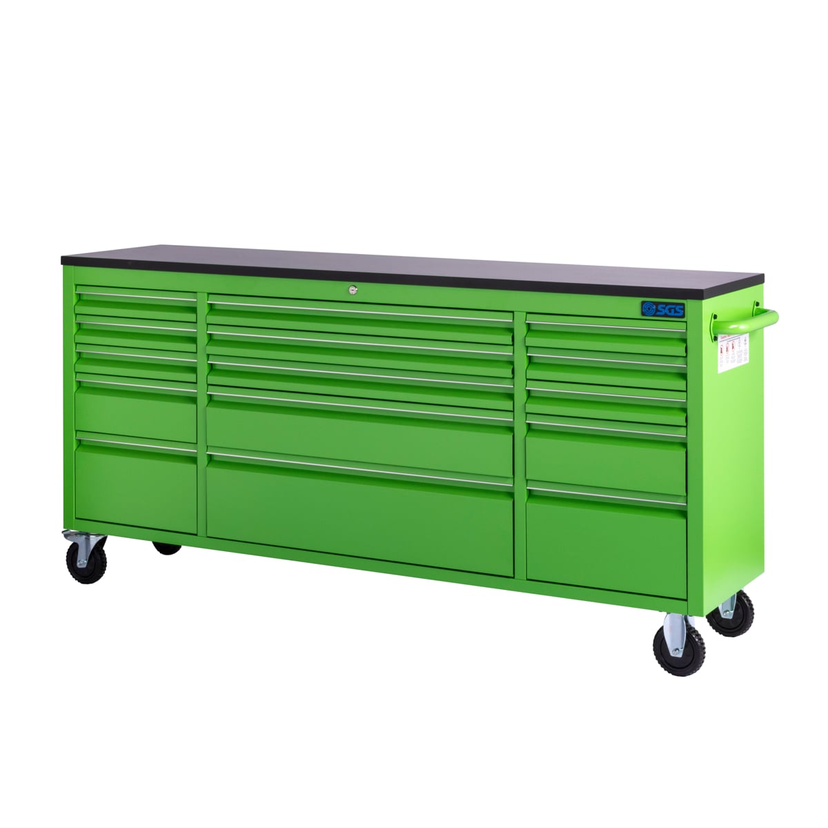 SGS 72in 15 Drawer Mobile Workbench & Heavy Duty Tool Chest | Green